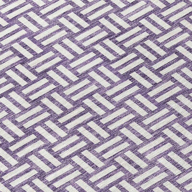 Machine Washable Indoor/ Outdoor Chantille Contempory Crosshatch Rug