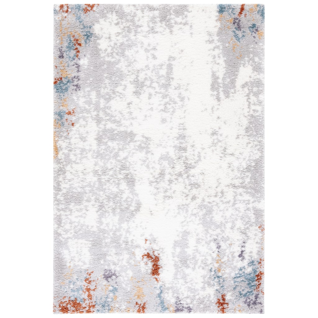 SAFAVIEH Berber Shag Sudaba Rug - Blue Rust/Ivory - 5' 5" x 7' 7"