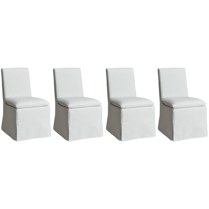 KINWELL Performance Fabric Slipcover Dining Chair Side Chair With Casters