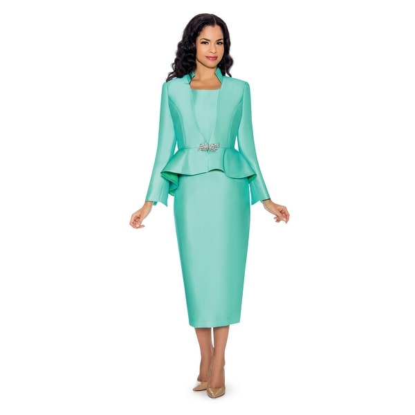 Giovanna Collection Women's 3-piece Peplum Virtual Silk Skirt Suit. Opens flyout.