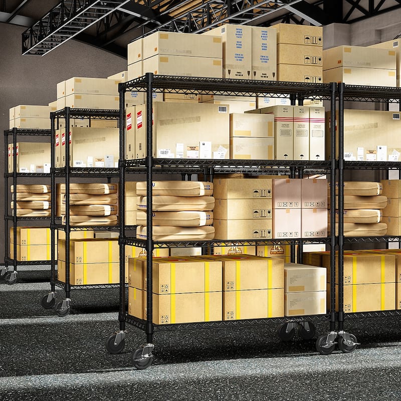 176 LBS Industrial Metal 4 Tier Shelving for Garage, Pantry, Warehouse, Basement Utility Room, Storage Rack Metal Shelving Unit