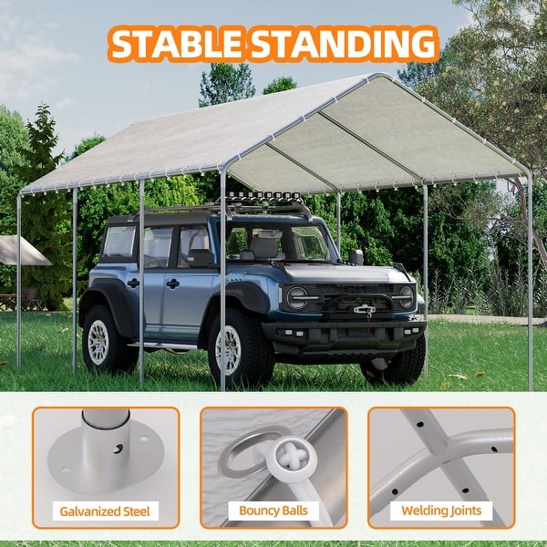 Car Canopy 12 X 20 Adjustable Carport Canopy-Portable Tent