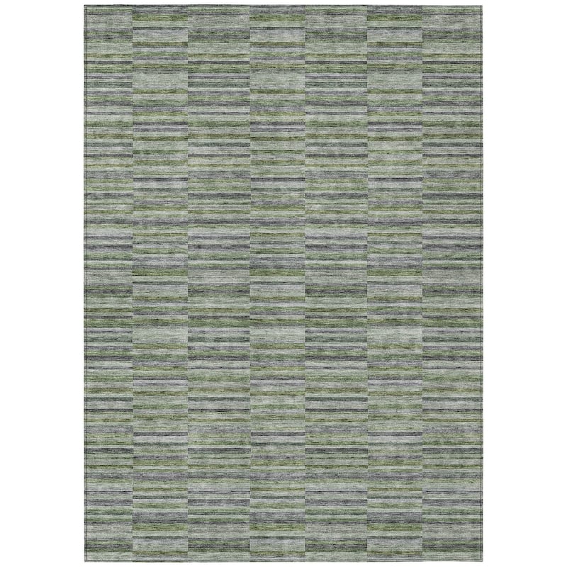 HomeRoots Striped Transitional Rectangle Outdoor Rug