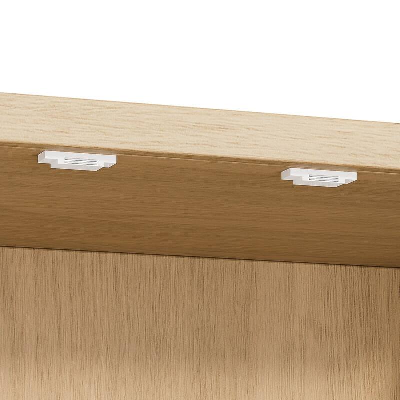 Modern 72"H Fluted Wood Kitchen Pantry Cabinet with 6 Shelves for Versatile Storage Solutions