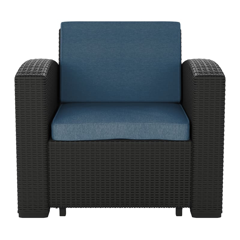 CorLiving Outdoor Resin Patio Chair - Blue
