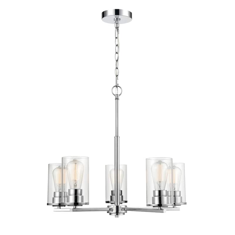 Millennium Lighting Verlana 5 Light Chandelier in Multiple Finishes with Clear Glass Shades