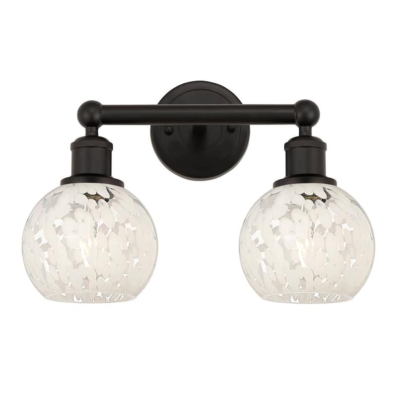 Innovations Lighting 616-2W 10 15 White Mouchette Vanity White - Oil Rubbed Bronze