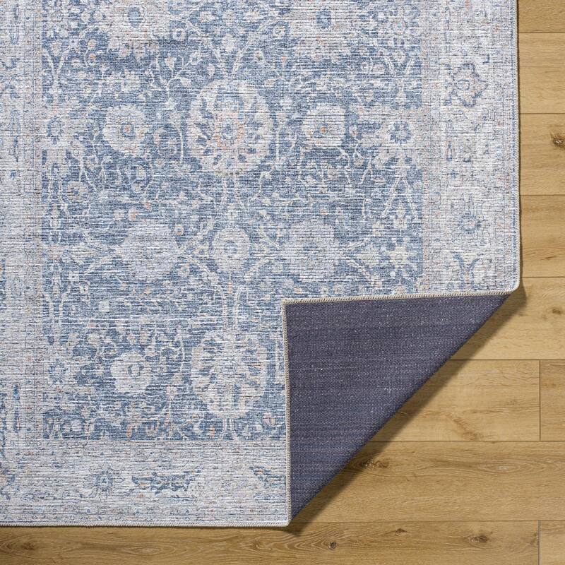 Livabliss Transitional Vinny Medallion Washable Area Rug