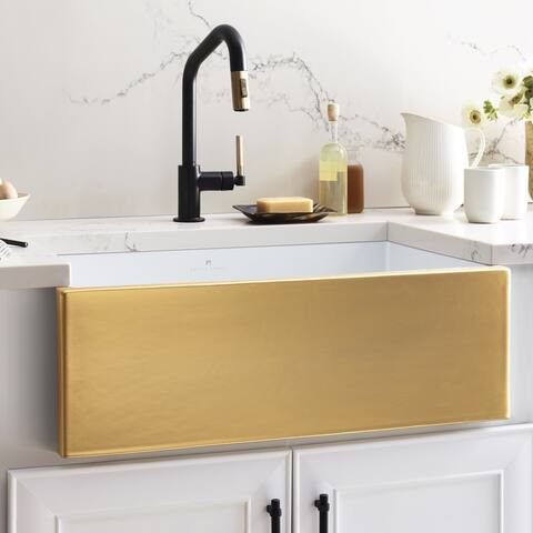 Dreamer Fireclay Farmhouse Kitchen Sink - 30" x 17.75" x 10"