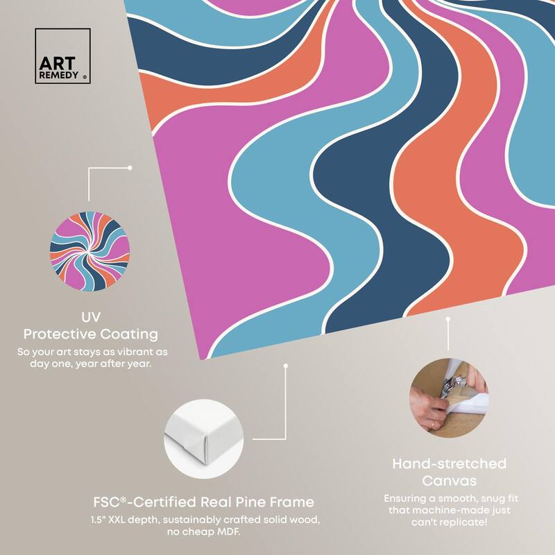 Carnaval Retro Curves Canvas by Art Remedy, Gallery Wrapped