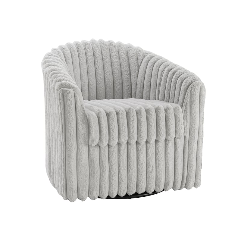 Modern Cotton Flannel Swivel Accent Chair Plush Barral Chair