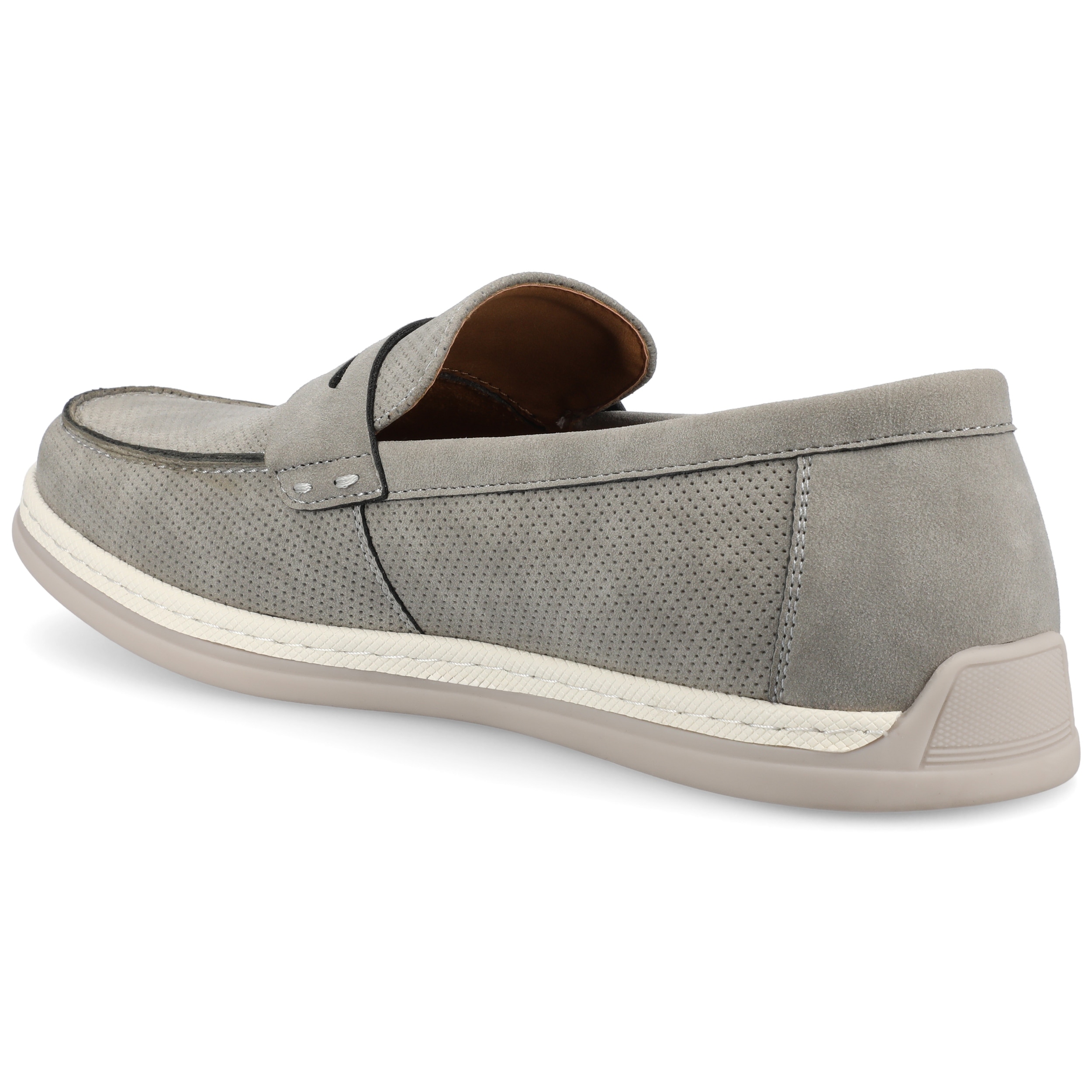 Men\'s Grey Penny Loafers Slip-On Leather Business Casual Lightweight The Amalfi Penny Loafer is a men main image 3