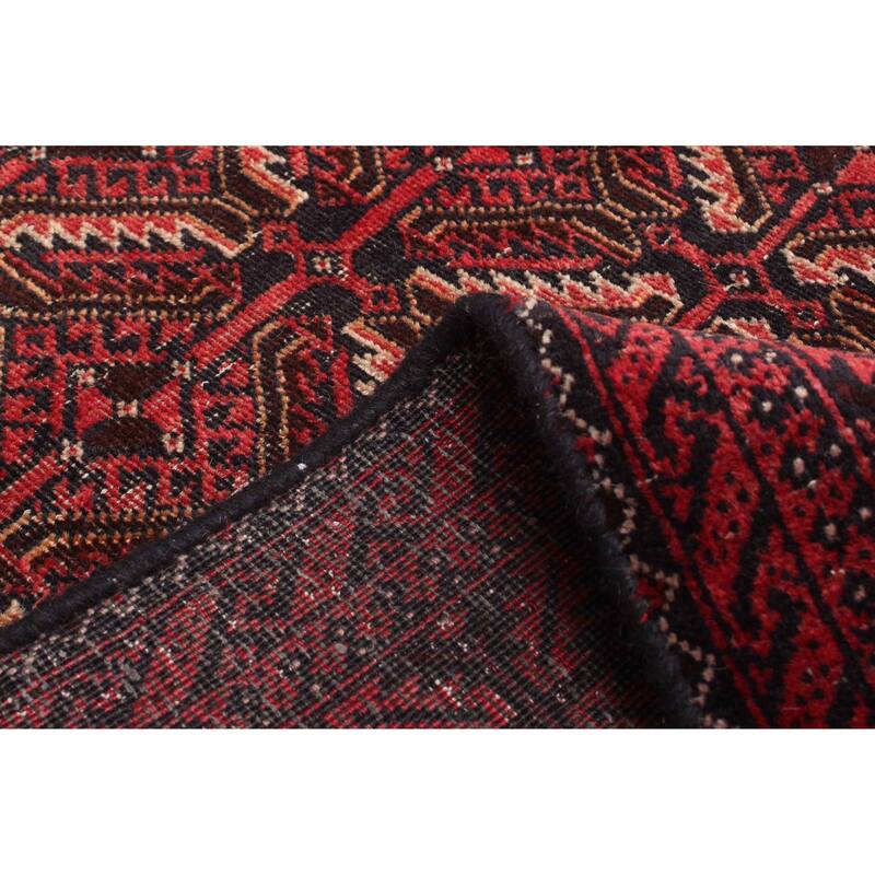 ECARPETGALLERY Hand-knotted Baluch Red Wool Rug - 2'11 x 6'4