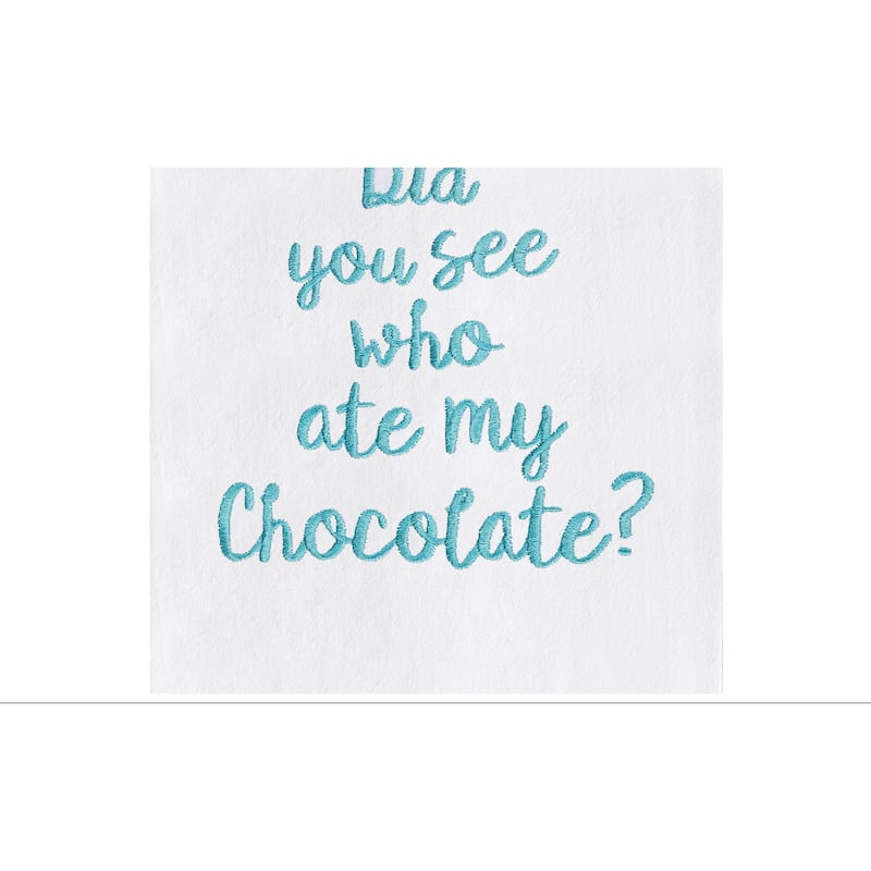 Ate My Chocolate Embroidered Cotton Flour Sack Kitchen Towel