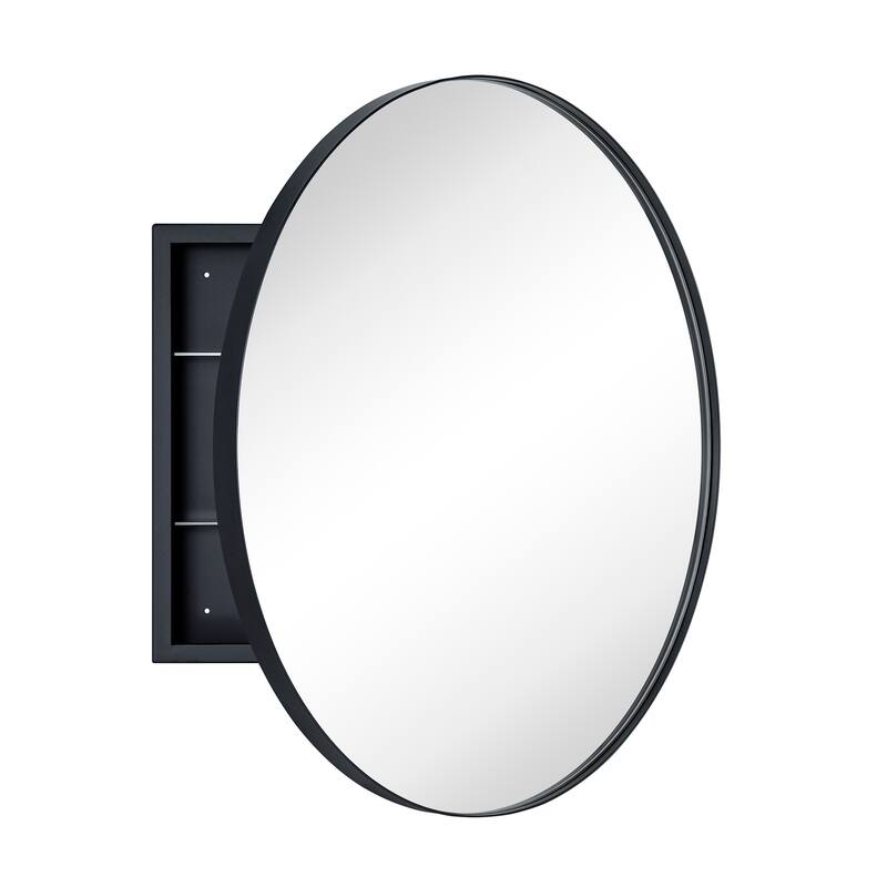 TEHOME Myriel Surface Mount Framed Round Medicine Cabinet with Mirror