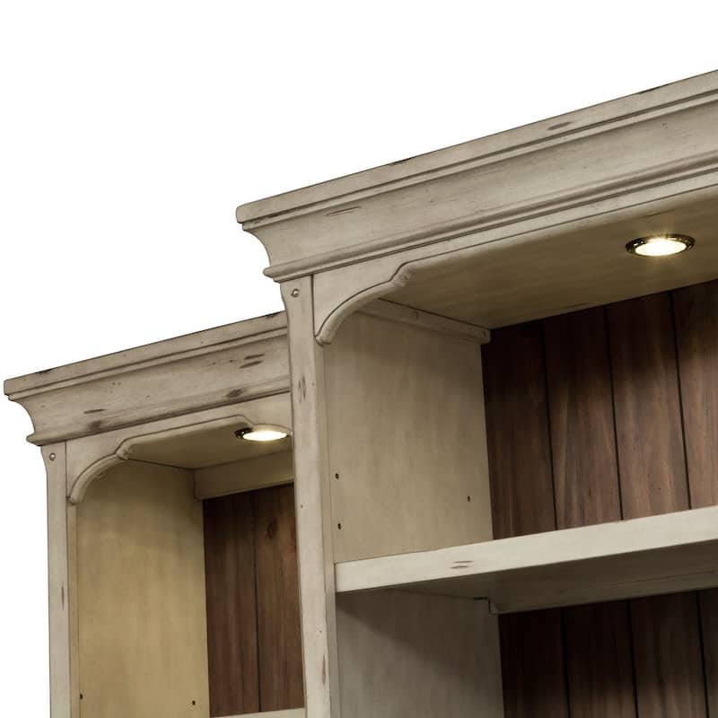 Morgan Creek Antique White Entertainment Center with Piers