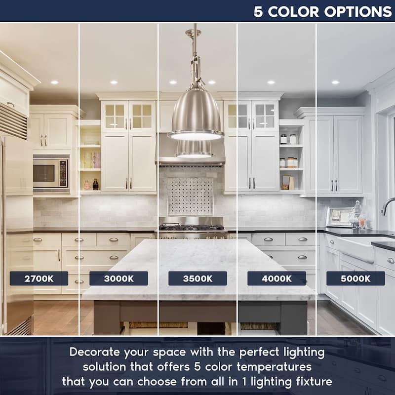 Luxrite 2 Inch LED Recessed Ceiling Light J-Box 8W 5CCT 660 Lumens Dimmable Wet Rated IC Rated ETL 12PK - 12 Pack