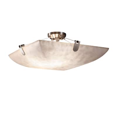 Justice Design Clouds U-Clips Brushed Nickel 6-light Semi-flush - Silver - Brushed Nickel