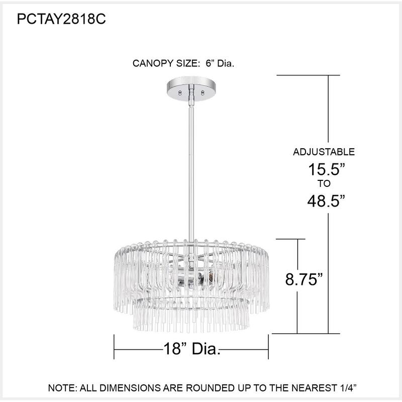 Tayshia 3-Light Polished Chrome Pendant Light