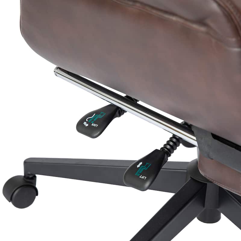 Glitzhome Modern Adjustable Swivel High Back Ergonomic Office Chair with Footrest and Armrest