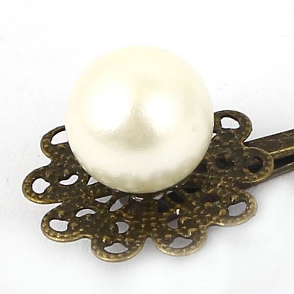 Shop Fashion Jewelry Vintage Style Faux Pearl Flower Decor Metal