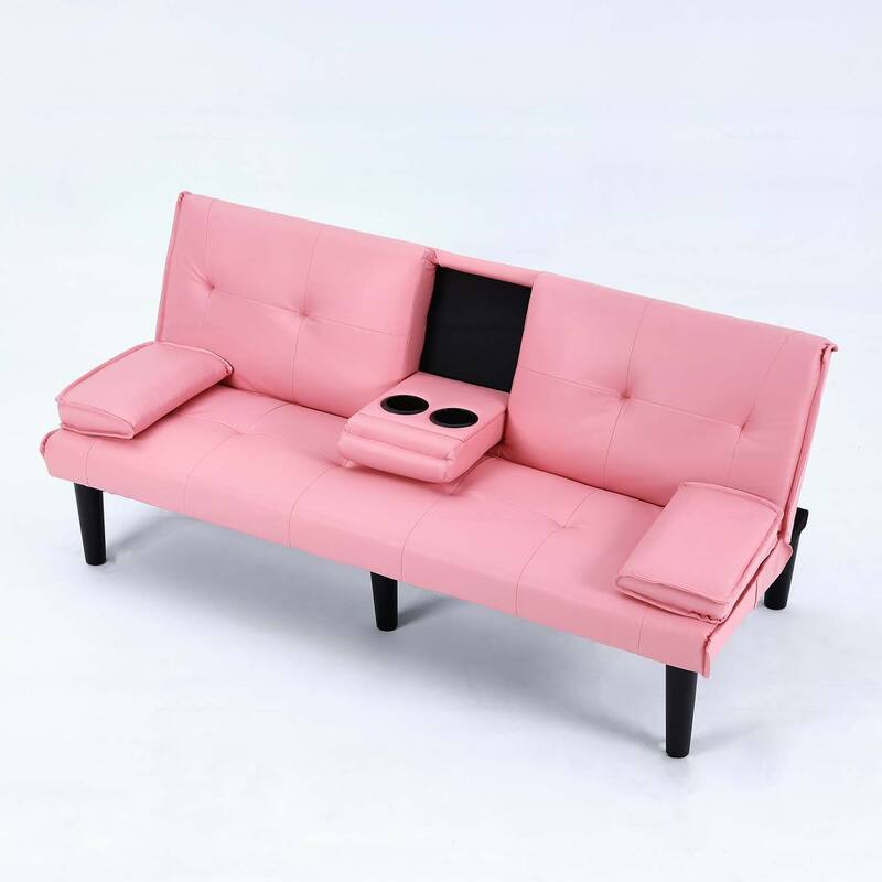 Sofa Bed with Foldable Design and Cup Holder,Ideal for Versatile Living Spaces