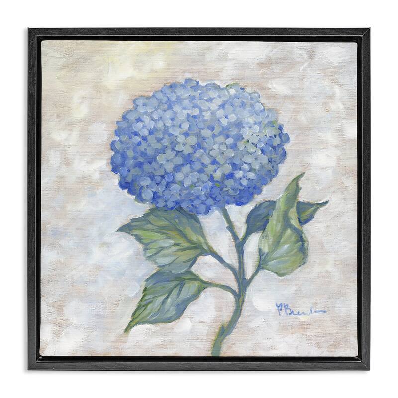 Stupell Traditional Blue Hydrangea Bloom Framed Floater Canvas Wall Art Design By Paul Brent - 18 x 18 - Black