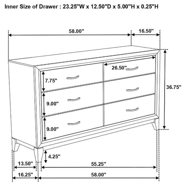 dimension image slide 12 of 47, Watson Transitional Panel Grey Oak Bedroom Set