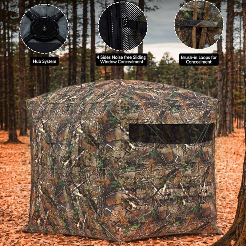 Portable 2-4 Person 270 Degree See Through Pop Up Hunting Tent with Carry Bag