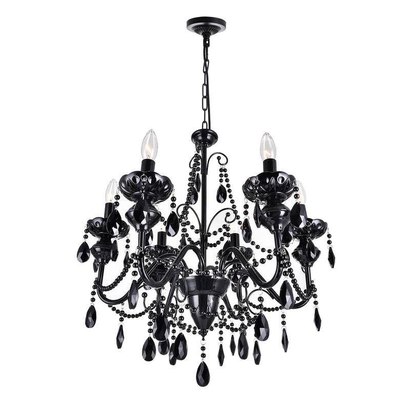 Keen 6 Light Up Chandelier With Black Finish
