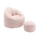 preview thumbnail 13 of 37, Microfiber Upholstered High Density Memory Foam Round Lazy Bean Bag Sofa Chair with Ottoman