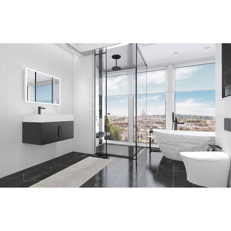 Amazon 30" Wall Mounted Bathroom Left Basin Vanity Set w/ White Top