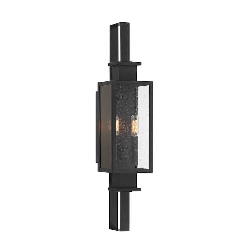 Savoy House 5-826 Ascott 2 Light 27" Tall Outdoor Wall Sconce - Matte Black