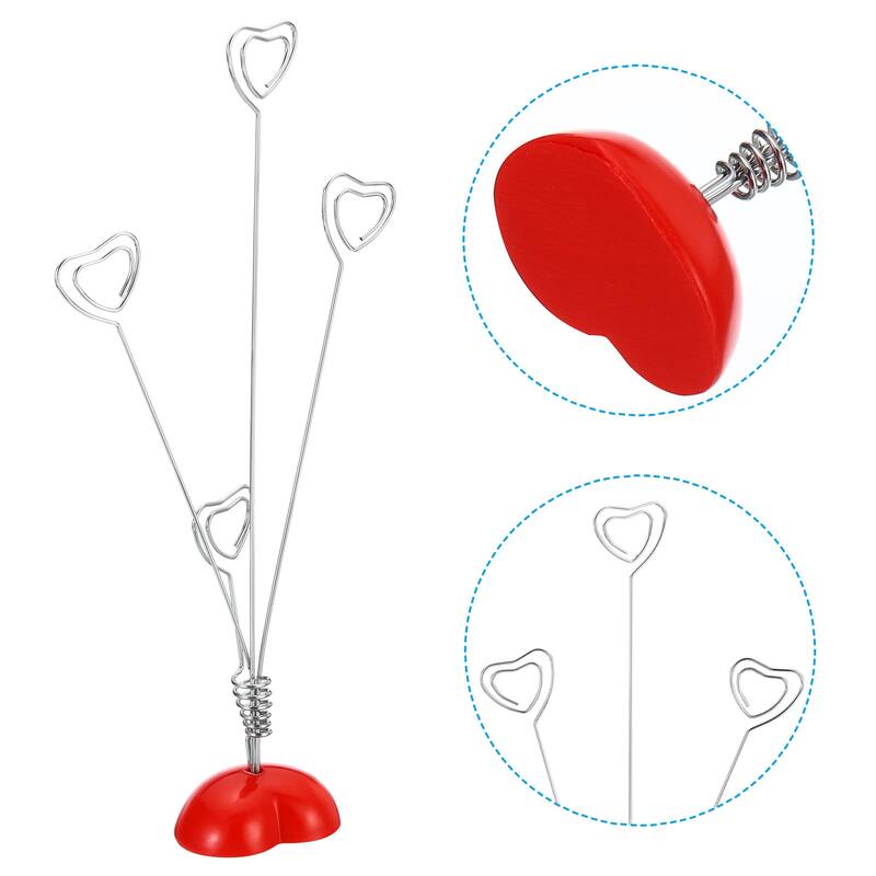 Place Card Holder, Memo Clip Holder Stand Tree Heart Shape, Red