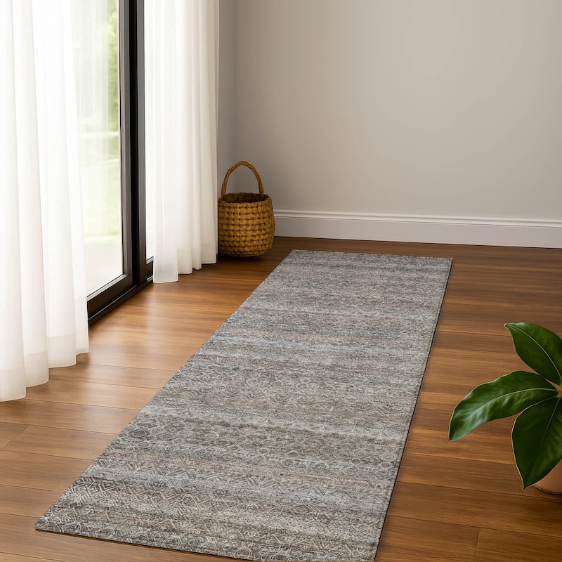 Premium Washable Super Soft Boho Stripes Mayfield Rug - Brown - 2'3" x 7'6"