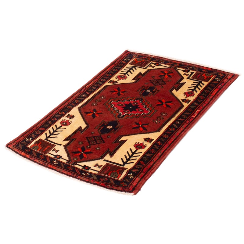 ECARPETGALLERY Hand-knotted Andelz Red Wool Rug - 3'5 x 4'8