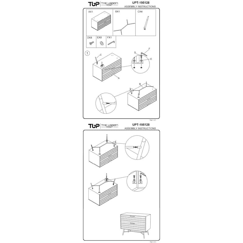2 Drawer Wooden Nightstand with Metal Angled Legs, Black and Brown