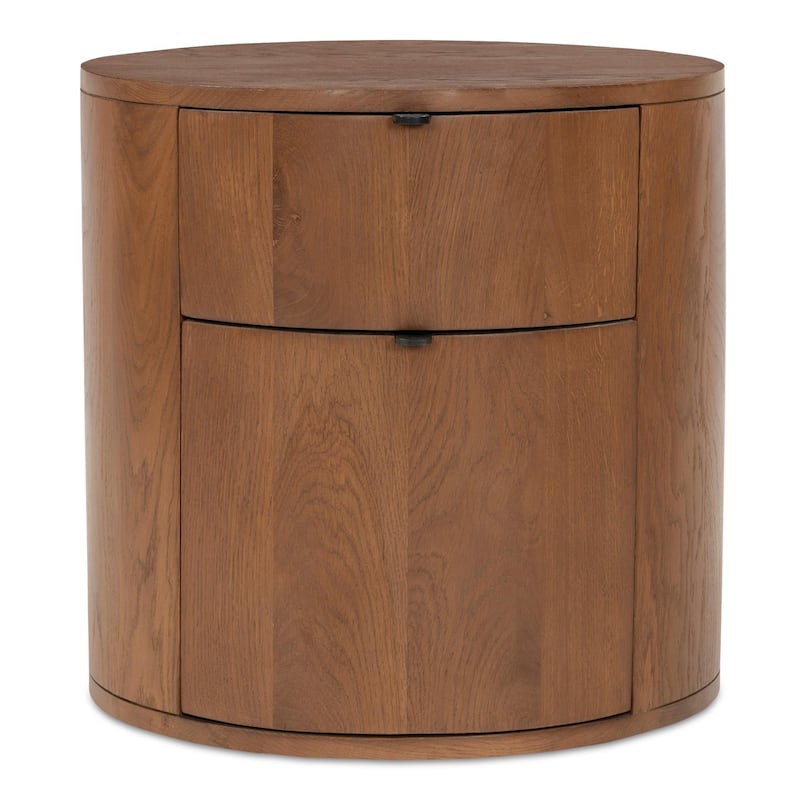 NADAA STUDIOS Yasmin, Wooden Nightstand With Two Drawer - 2-drawer - Brown