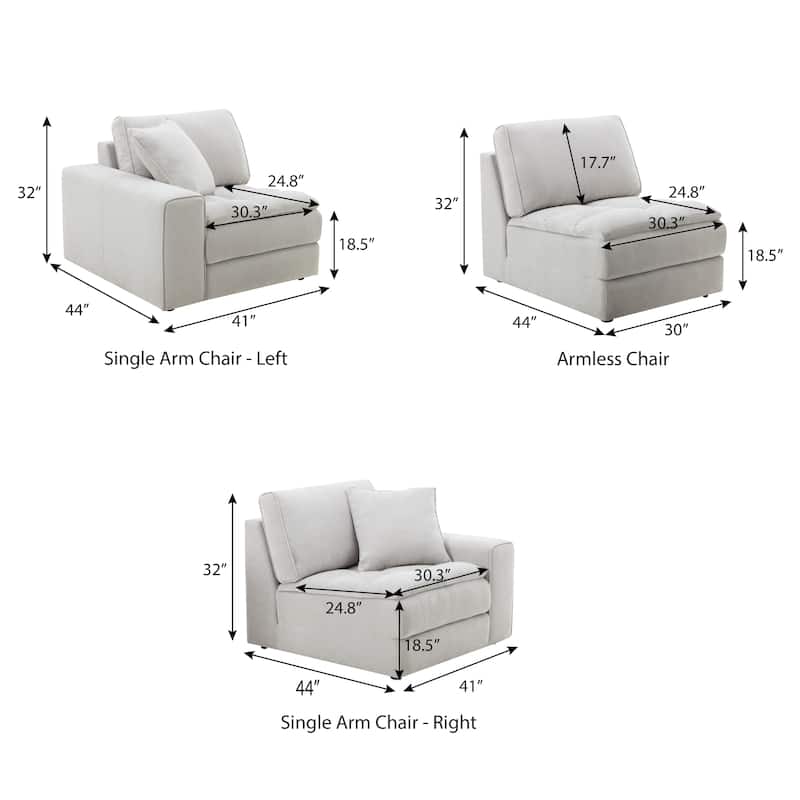 Roundhill Furniture Breton Contemporary Fabric Tufted Sofa, Oyster
