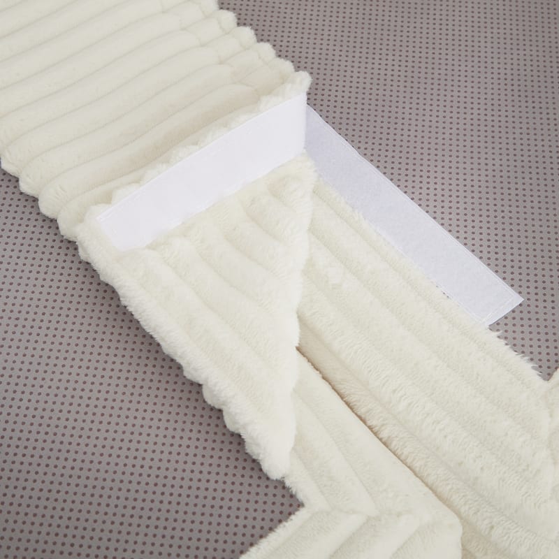 Cloud Sectional Sofa, Convertible L-Shape Corduroy Couch with Ottoman, 4-Seat Plush Living Room Compressed Sofa