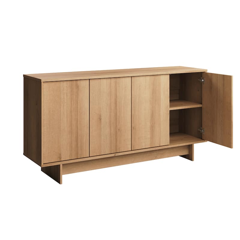 Prepac Finnley Sideboard Cabinet Buffet Cabinet with Storage, Entryway Cabinet with Adjustable Shelves