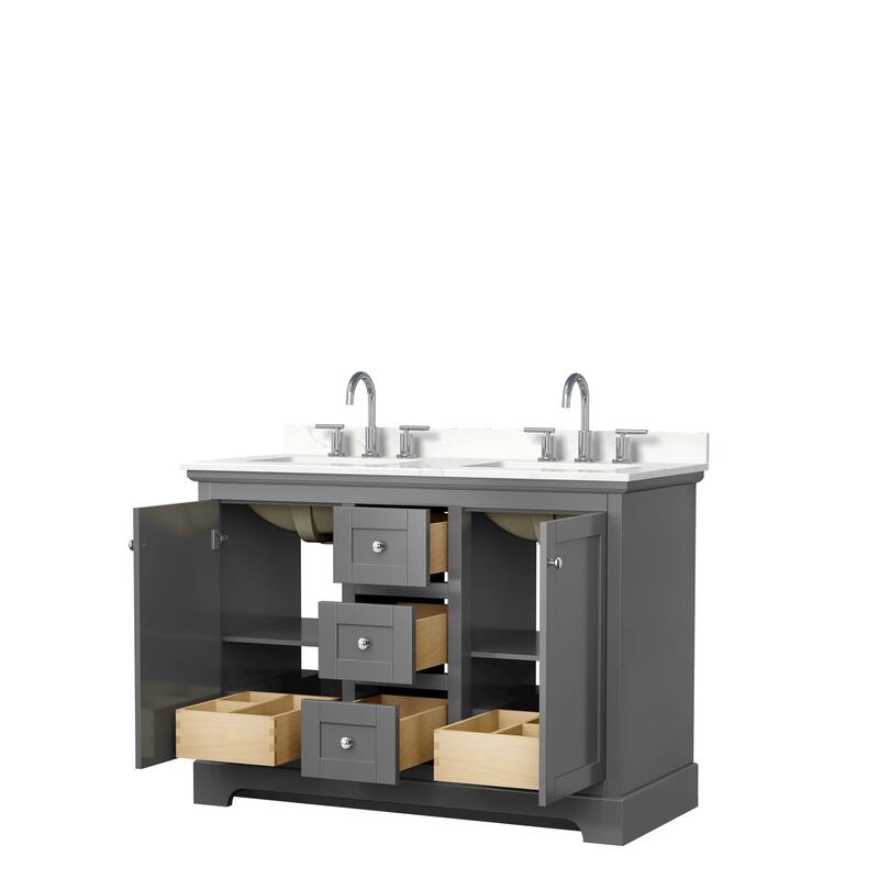 Avery 48-inch Double Vanity, Quartz Top