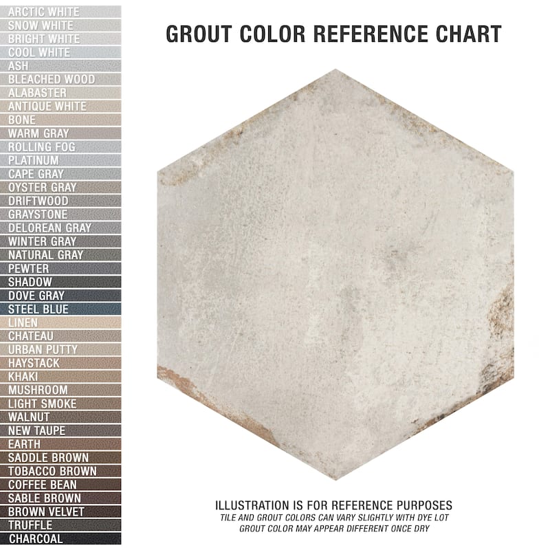 Merola Tile D'Anticatto Hex Bianco 11" x 12-3/4" Porcelain Floor and Wall Tile