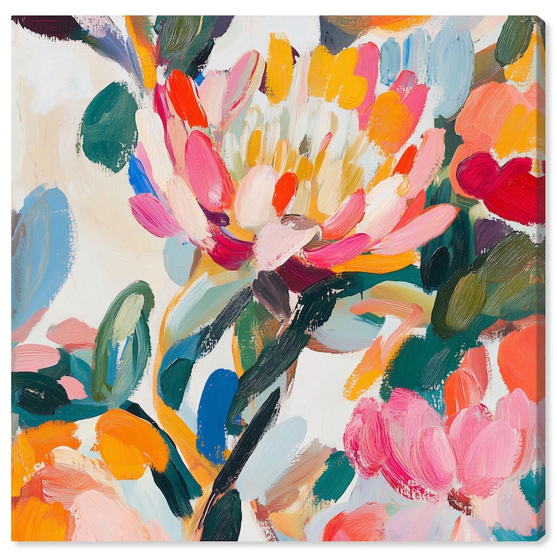 Lively Flora I Canvas by Art Remedy, Gallery Wrapped - 24" x 24"