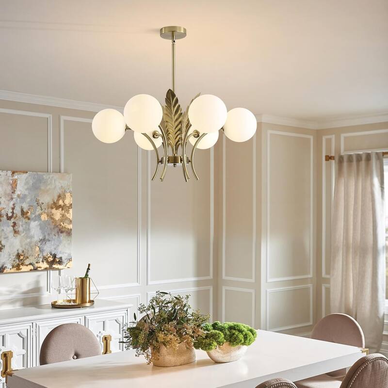 6 light chandelier light white pendant light flush metal mount light