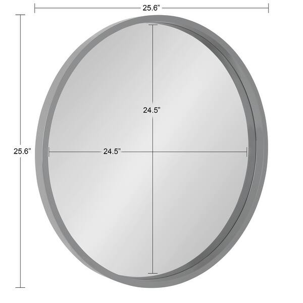 dimension image slide 14 of 16, Kate and Laurel Travis Round Wood Accent Wall Mirror