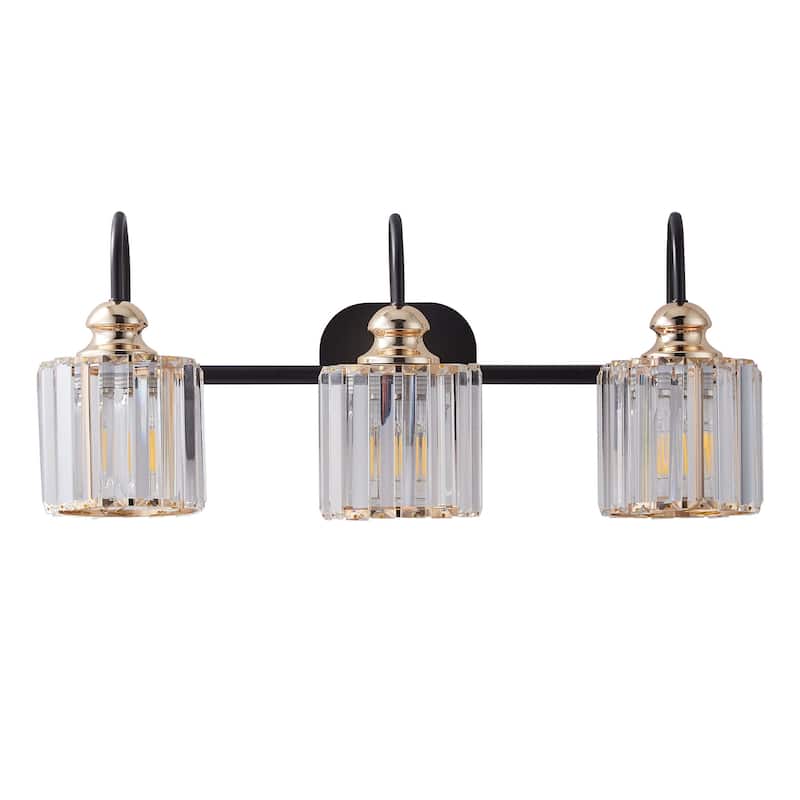 ExBrite Modern Rose Gold 3/4-light Bathroom Dimmable Crystal Vanity Lights Wall Sconces