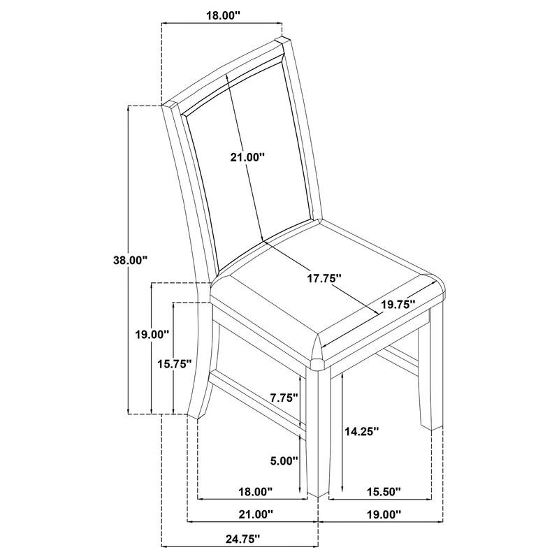 Survista Natural Brown Upholstered Dining Side Chair (Set of 2)
