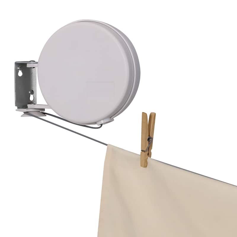 Household Essentials Single Line Retractable Clothesline - 2.0"L x 8.3"W x 6.5"H