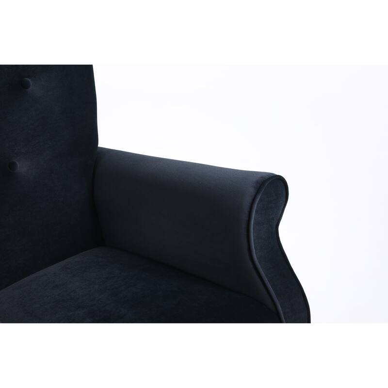 Nursery Rocking Chair with High Back, Modern Baby Room Rocker with Padded Seat, Comfortable Fabric Armchair